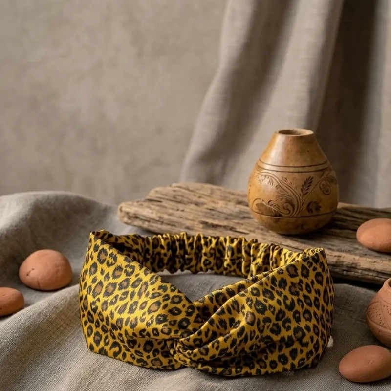 Bandeau torsadé léopard