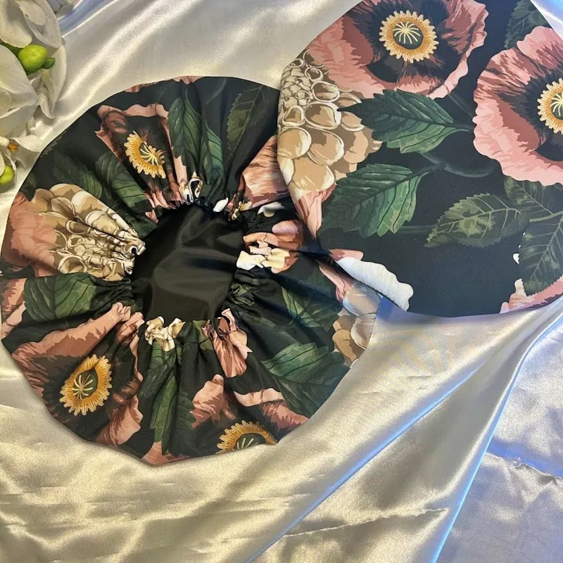 Bonnet de douche coquelicot rose