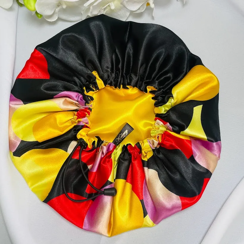 bonnet de nuit en satin bubble