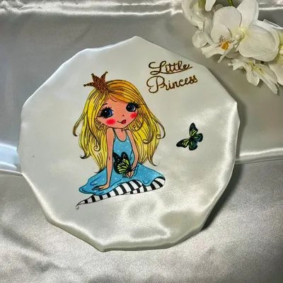 bonnet de nuit en satin enfant princesse