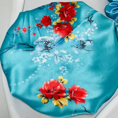BONNET DE NUIT EN SATIN MOTIF FLORAL