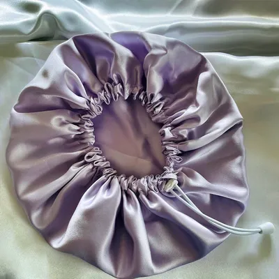 BONNET DE NUIT EN SOIE DE MURIER LILAS