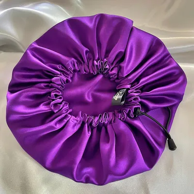 bonnet de nuit en soie de murier violet1