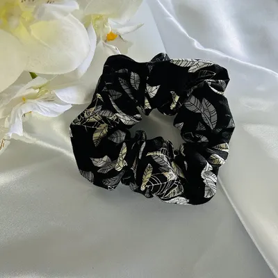 chouchou en coton feuilles
