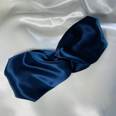 HEADBAND BANDEAU CHEVEUX EN SOIE BLEU NUIT