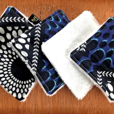 lingettes imprimé bleu