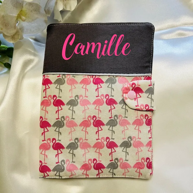 protège carnet de santé flamants rose