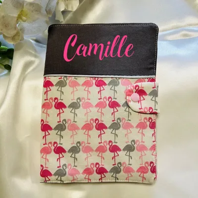 protège carnet de santé flamants rose