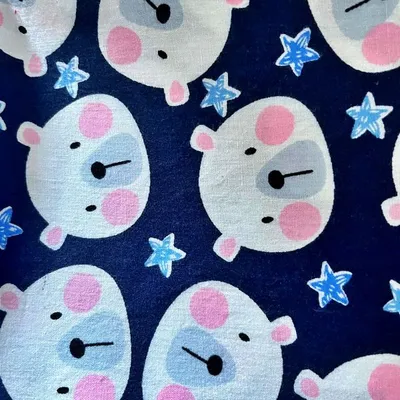 tissu ourson bleu 
