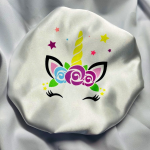 Bonnet de nuit en satin Licorne