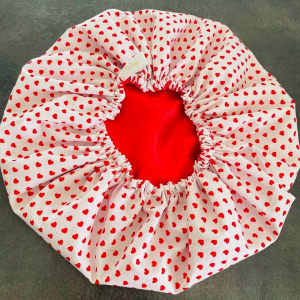 BONNET DE NUIT SATIN COTON COEUR ROUGE