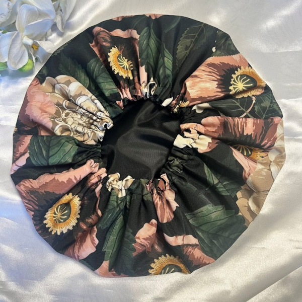 Bonnet de douche coquelicot rose 