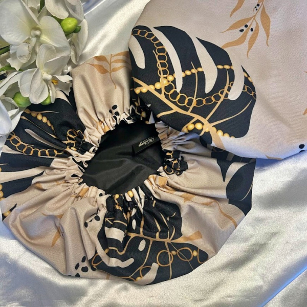 bonnet de douche jungle chic