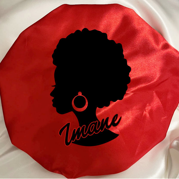 Bonnet de nuit en satin à personnaliser afro