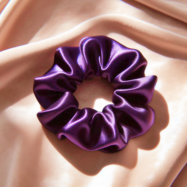 chouchou en satin violet