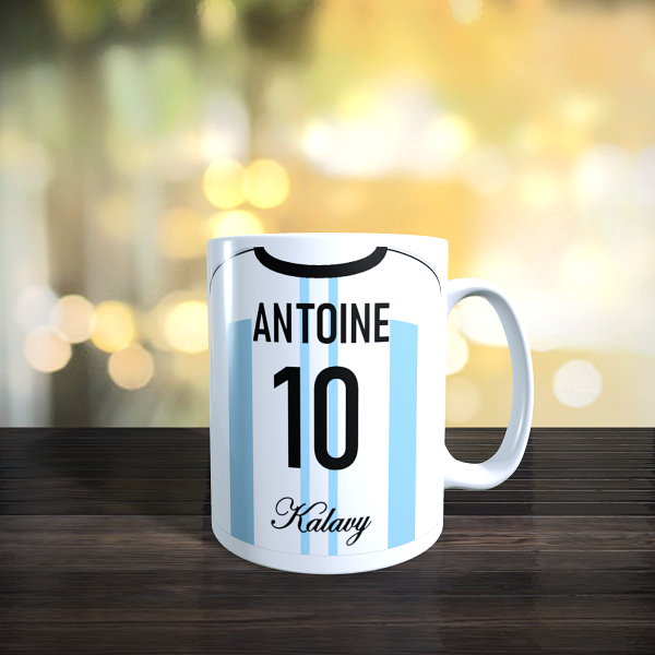 mug maillot de foot argentine a personnaliser