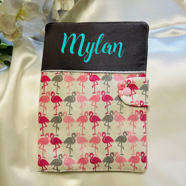 protège carnet de santé flamants rose